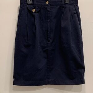 Petite Sophisticate Dark Blue Pencil Skirt